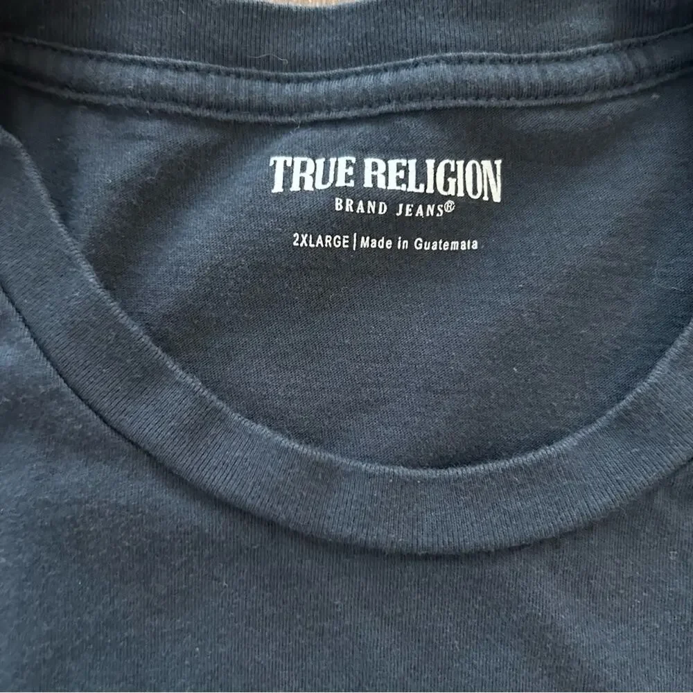 True Religion Crew Neck T-Shirt Navy Blue XL